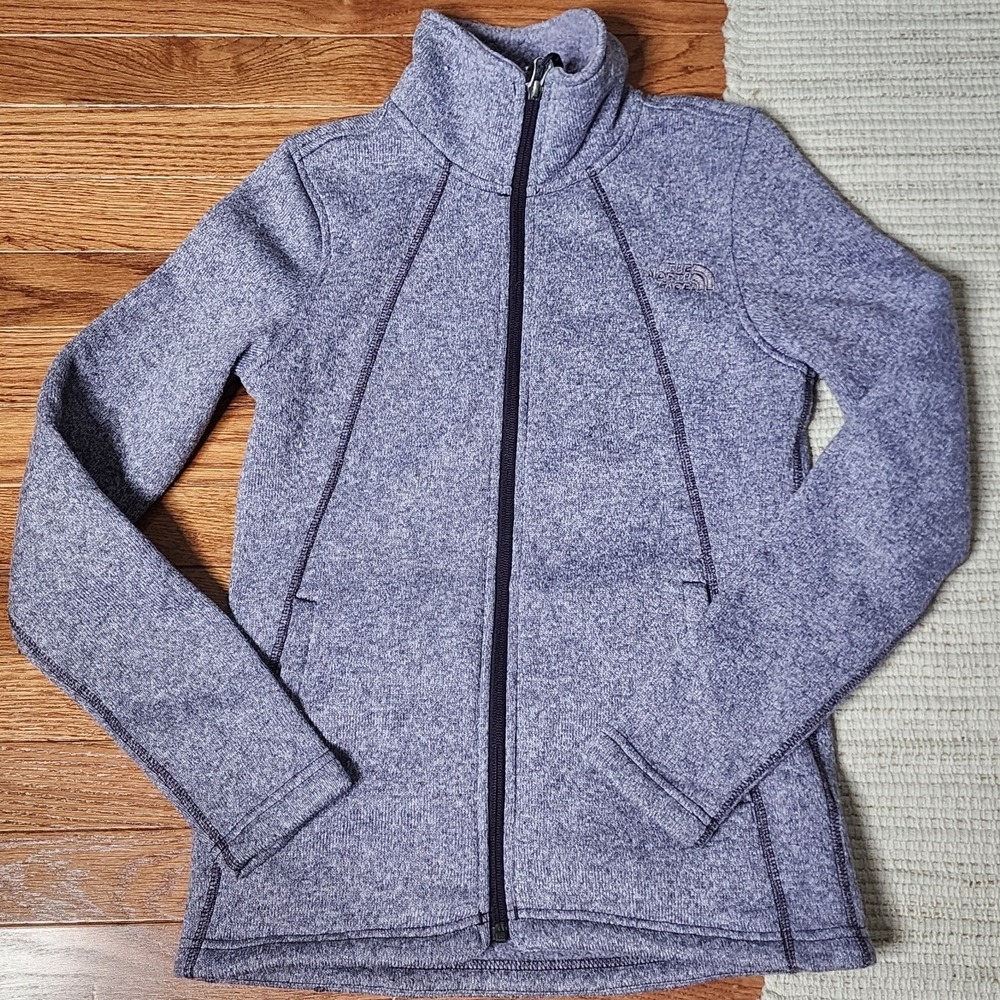 The North Face Fleece Full Zip Jacket Purple Pockets Outdoor Active Sporty‎ XS